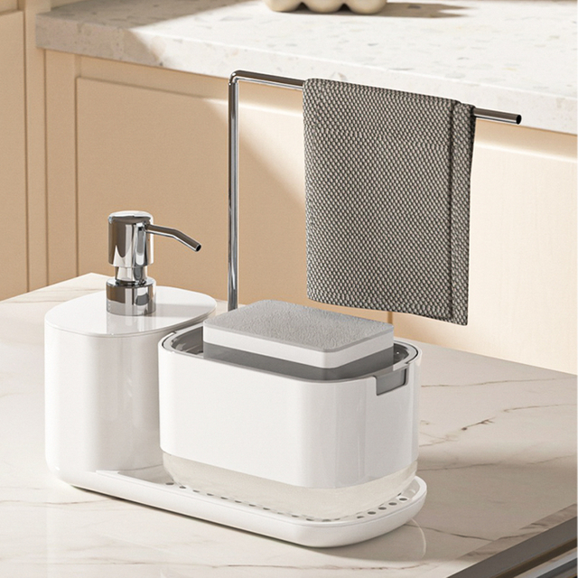 Liquid Soap Dispenser with Rag Holder