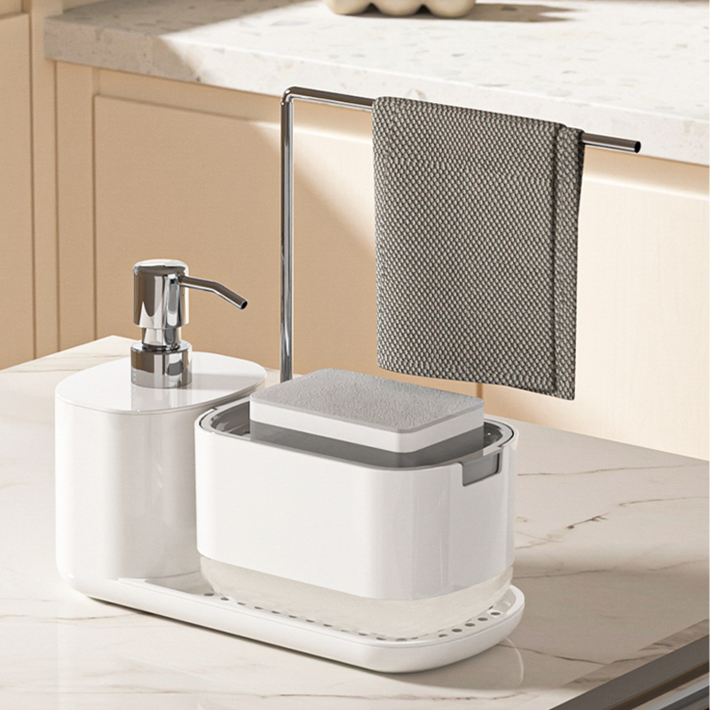 Liquid Soap Dispenser with Rag Holder