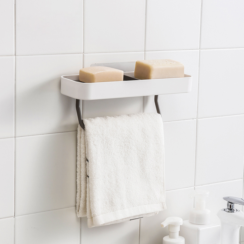 Wall Mounted Soap Dish with Towel Rack