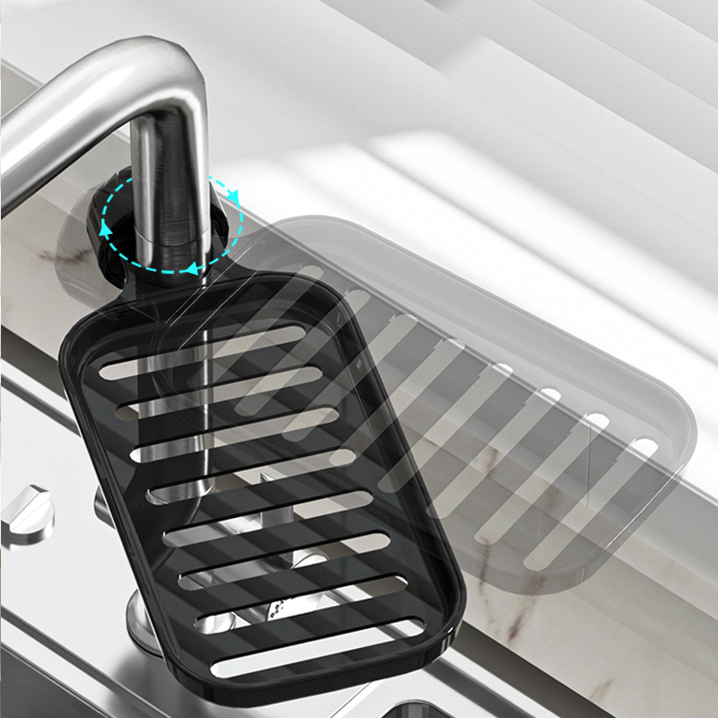 Storage Rack on Faucet with Hooks