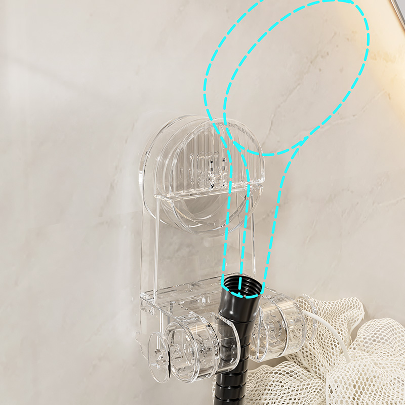 Wholesale All-Claer Multifunctional Bathroom Shower Head Holder Powerful Suction Cup Storage Rack OEM ODM Packing Box