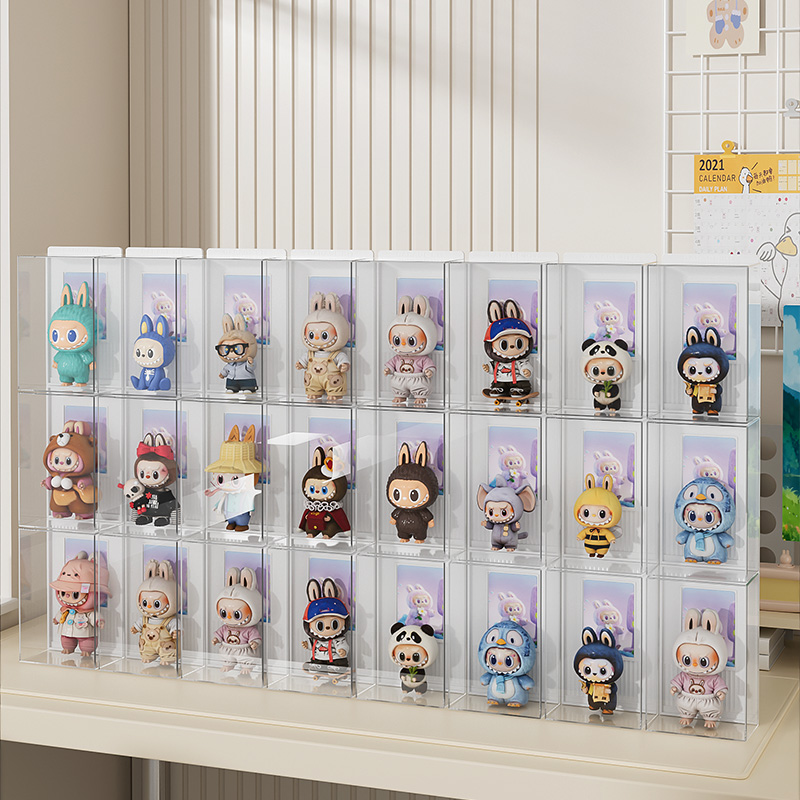 Multifunctional Acrylic Mini Toy Display Box Transparent Blind Box Figurine Toy Storage Box