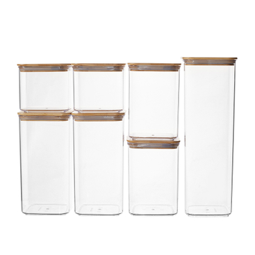 Clear Airtight Canister with Bamboo Lid