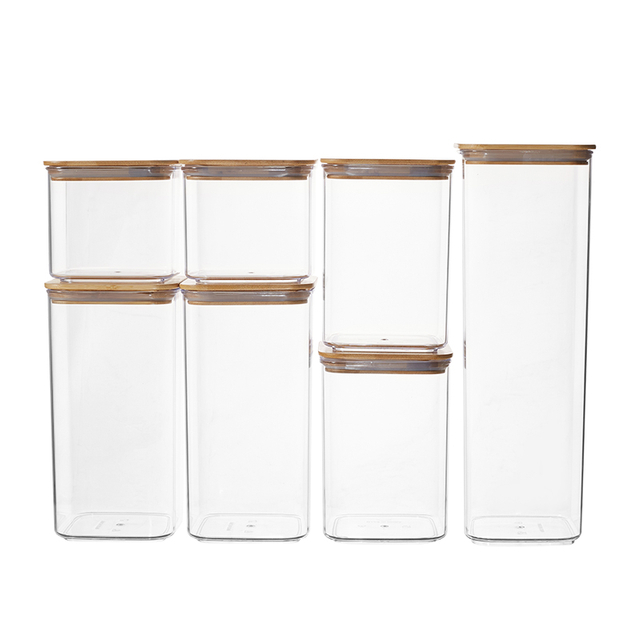 Clear Airtight Canister with Bamboo Lid
