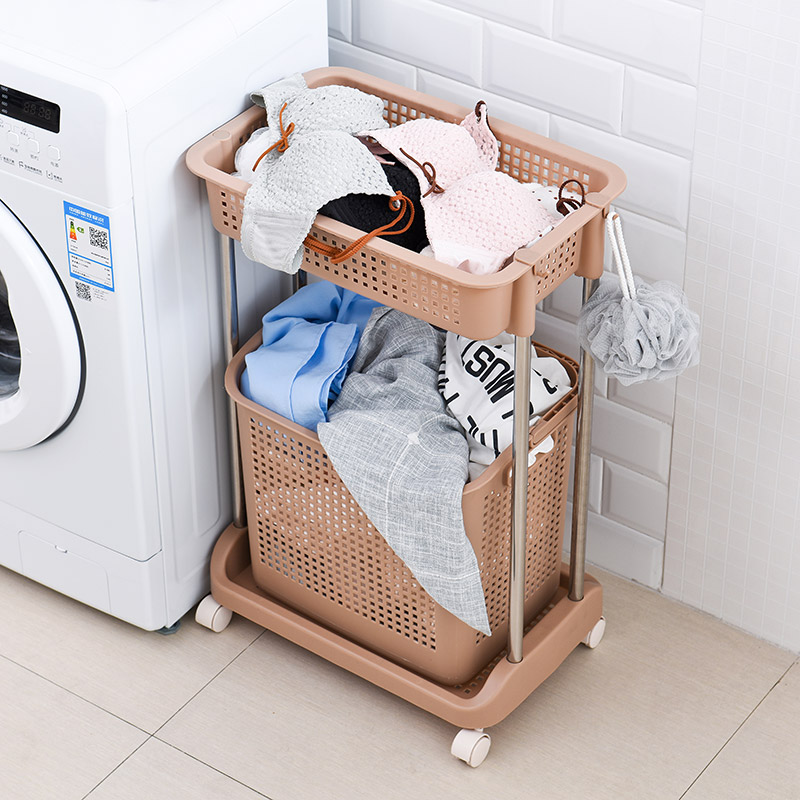 Laundry Shelf with Laundry Basket