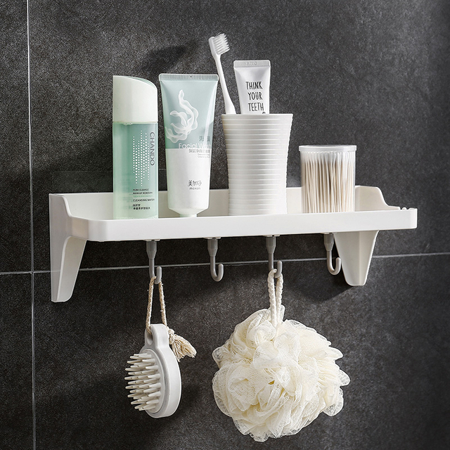 Wall Mounted Storage Rack with Hooks