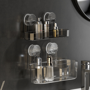 Acrylic strong suction cup injection molding bathroom supplies, miscellaneous use, detachable suspension, drying, drainage shower rack, storage rack