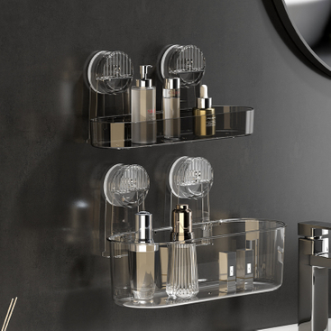Acrylic strong suction cup injection molding bathroom supplies, miscellaneous use, detachable suspension, drying, drainage shower rack, storage rack