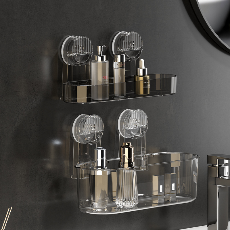 Acrylic strong suction cup injection molding bathroom supplies, miscellaneous use, detachable suspension, drying, drainage shower rack, storage rack