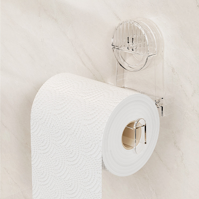 Suction cup paper holder storage rack