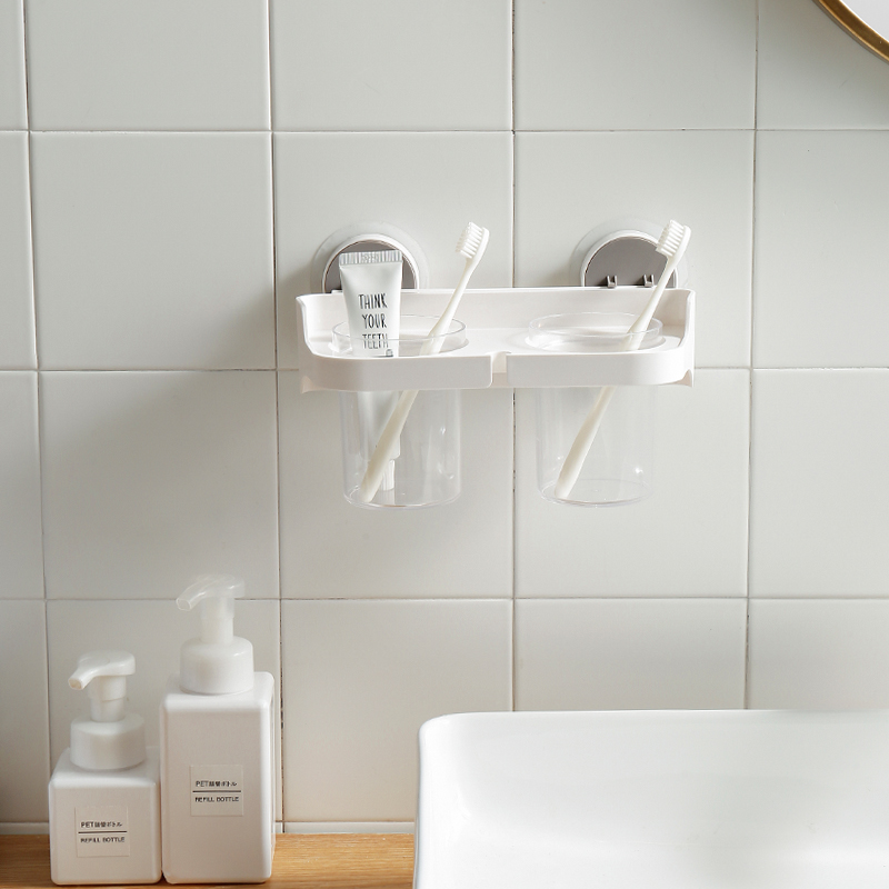 Wall-mounted toothbrush holder cup