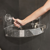 Vacuum Suction Corner Shower Caddy Wholesale Acrylic Bathroom Corner Storage Suction Cup Shower Organizer Shelf Wall Shelves