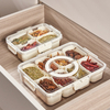 Sealed Snackle Storage Box With Divider Plastic Divided Serving Veggie Tray With Lid