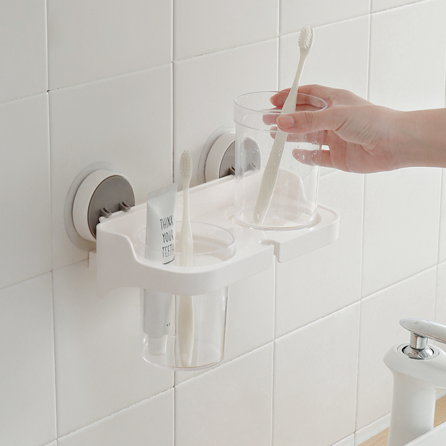 Wall-mounted toothbrush holder cup