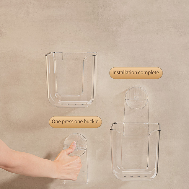 Suction cup wall mounted tissue box, made of acrylic, used for storing facial tissues and tissues