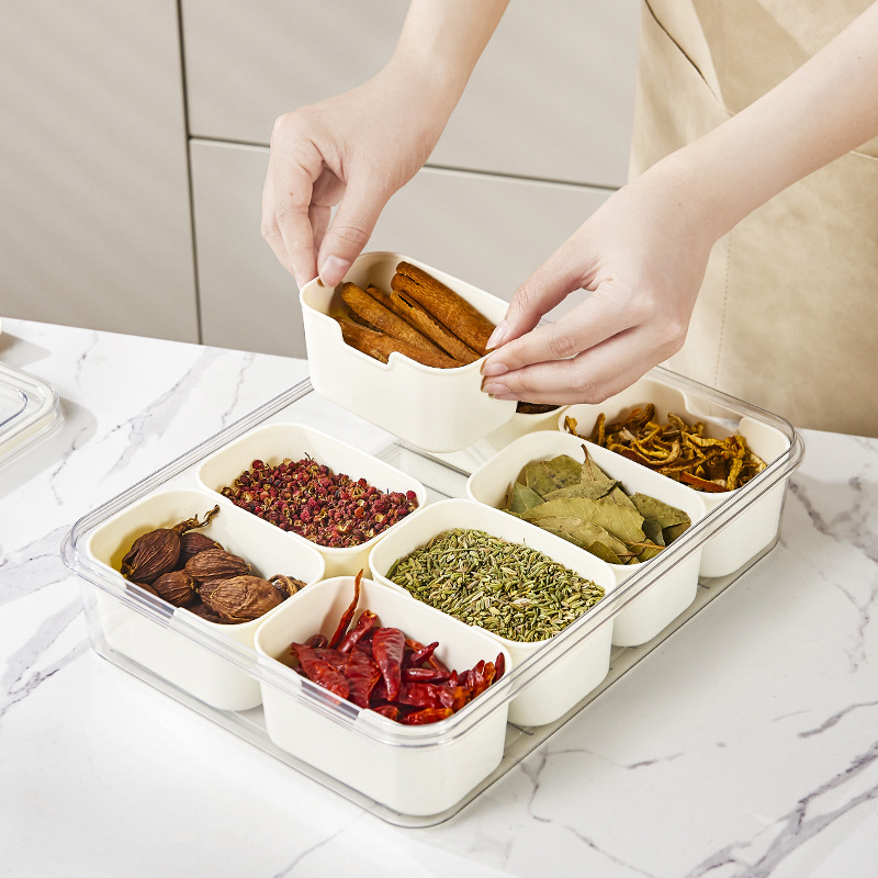 Sealed Snackle Storage Box With Divider Plastic Divided Serving Veggie Tray With Lid