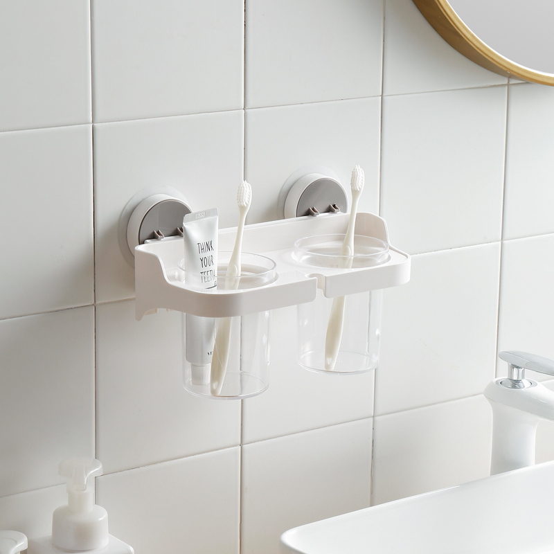 Wall-mounted toothbrush holder cup