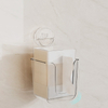 Suction cup wall mounted tissue box, made of acrylic, used for storing facial tissues and tissues