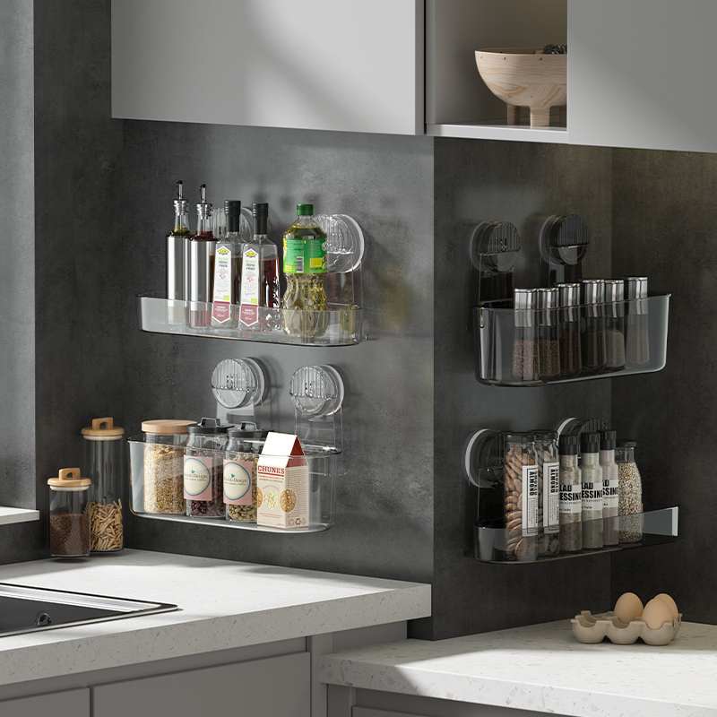 Acrylic strong suction cup injection molding bathroom supplies, miscellaneous use, detachable suspension, drying, drainage shower rack, storage rack