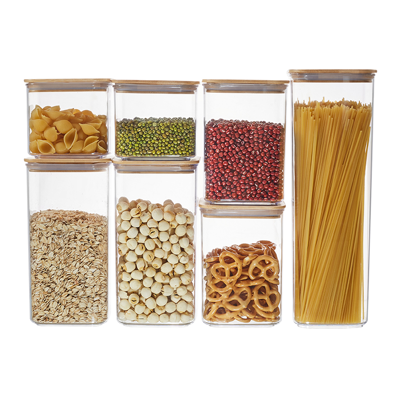 Clear Airtight Canister with Bamboo Lid