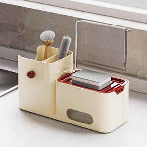 Kitchen accessories Organizer sponge 4 in 1 foam dish soap dispenser