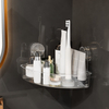 Vacuum Suction Corner Shower Caddy Wholesale Acrylic Bathroom Corner Storage Suction Cup Shower Organizer Shelf Wall Shelves