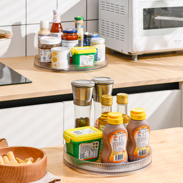 360-degree Multi-functional rotating storage box rack shelf turntable cosmetic seasoning bottle storage tray